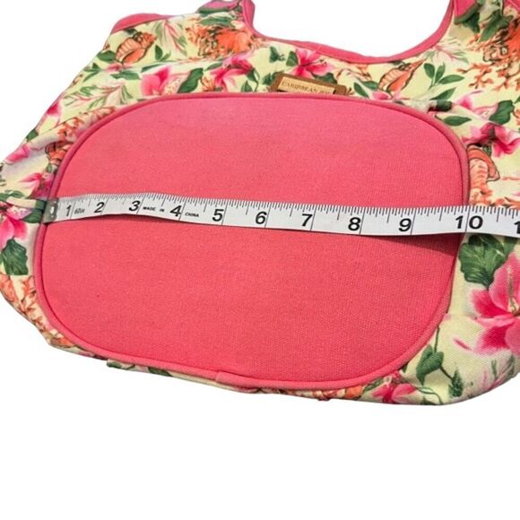 Caribbean Joe Coral Floral Hobo Bag with Striped Handles - Picture 15 of 15